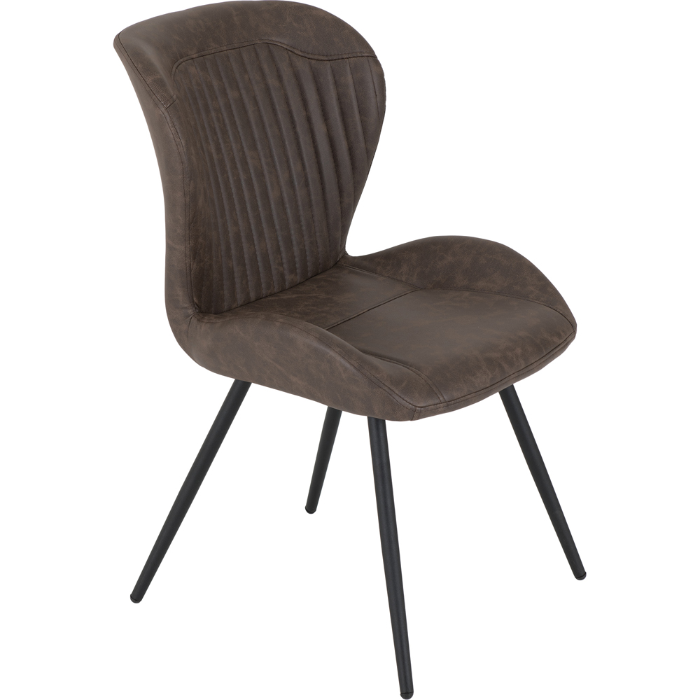 Seconique Quebec Set of 4 Brown PU Upholstered Dining Chair Image 4