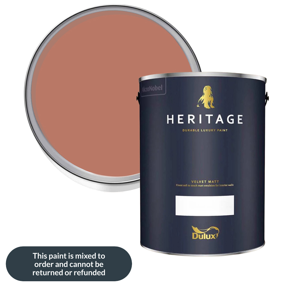 Dulux Heritage Walls and Ceilings Red Sand Velvet Matt Emulsion Paint 5L Image 1