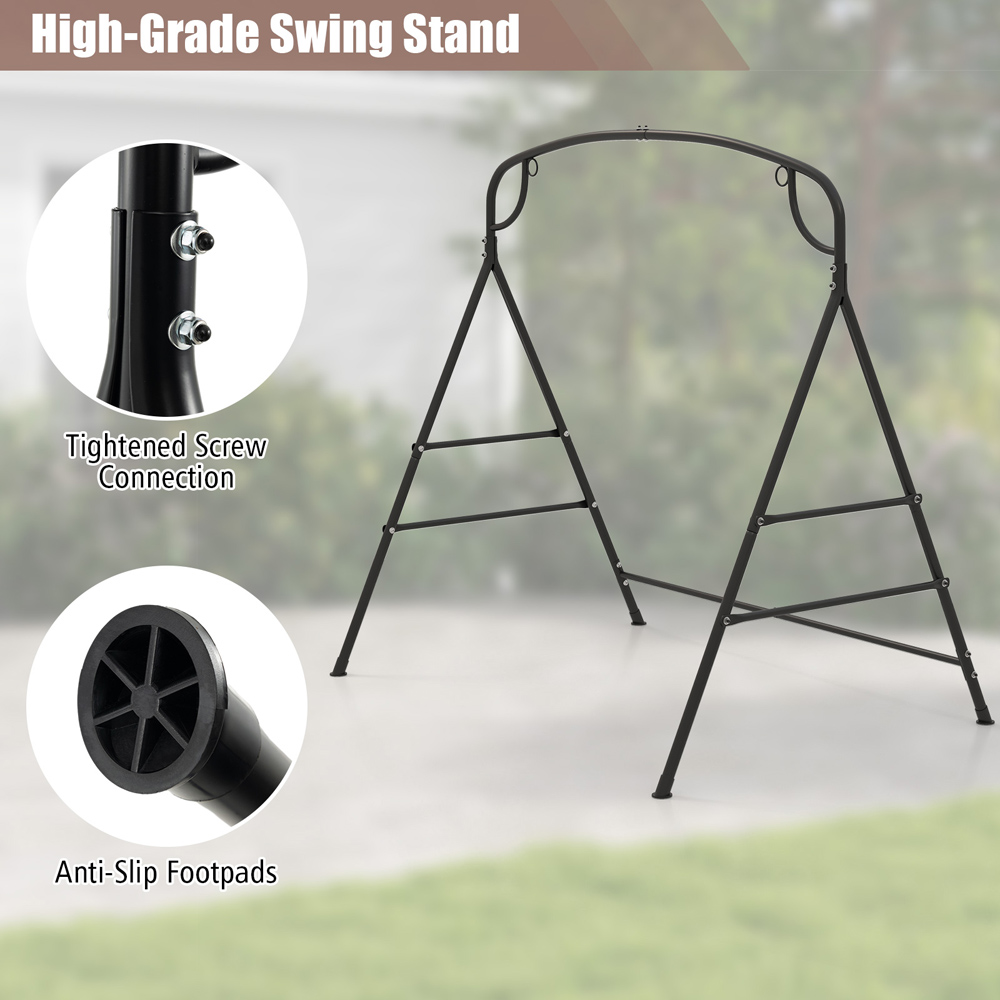 Costway Black Metal Garden Swing Stand Image 5