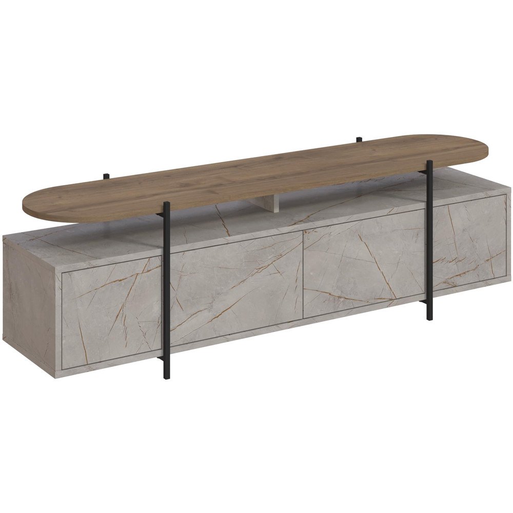 Decortie Hanley 4 Door Gold Marble Effect TV Stand Image 2