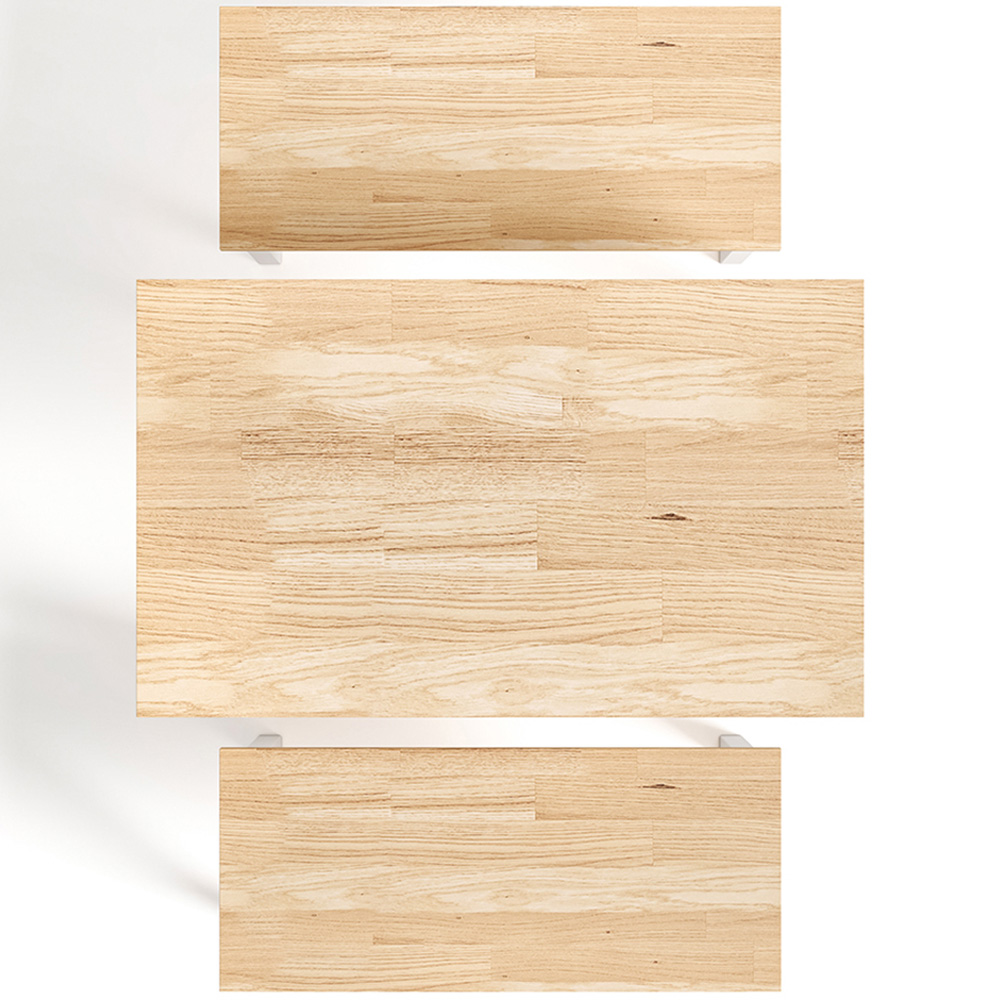 Living and Home 4 Seater White Wooden Dining Table and Bench Set Image 3