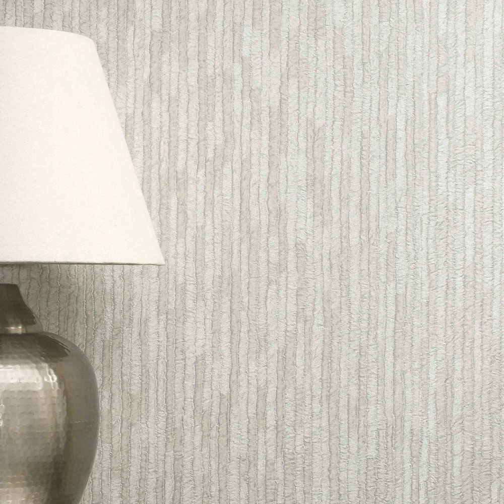 Fine Decor Bergamo Leather Texture Silver and Light Wallpaper Image 3