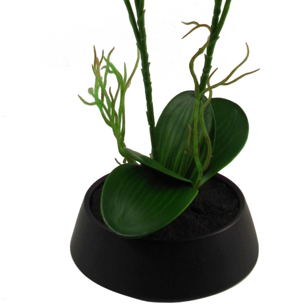 Leaf Large Pink and Yellow Artificial Orchid Plant in Ceramic Planter 43cm Image 3