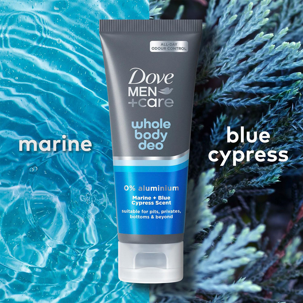 Dove Men+Care Whole Body Marine and Blue Cypress Deodorant Cream 75ml 6 pack Image 3