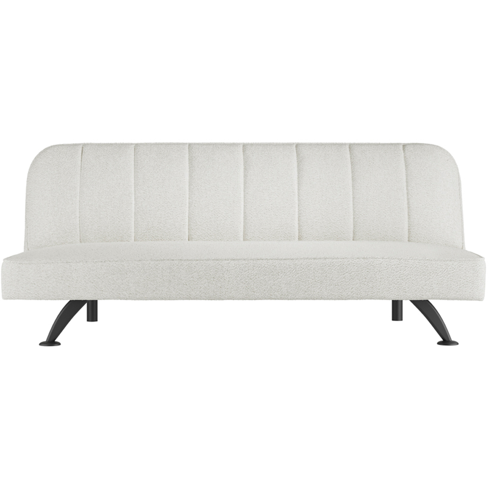 Burlington 2 Seater Ivory Boucle Matt Black Sofa Bed Image 3