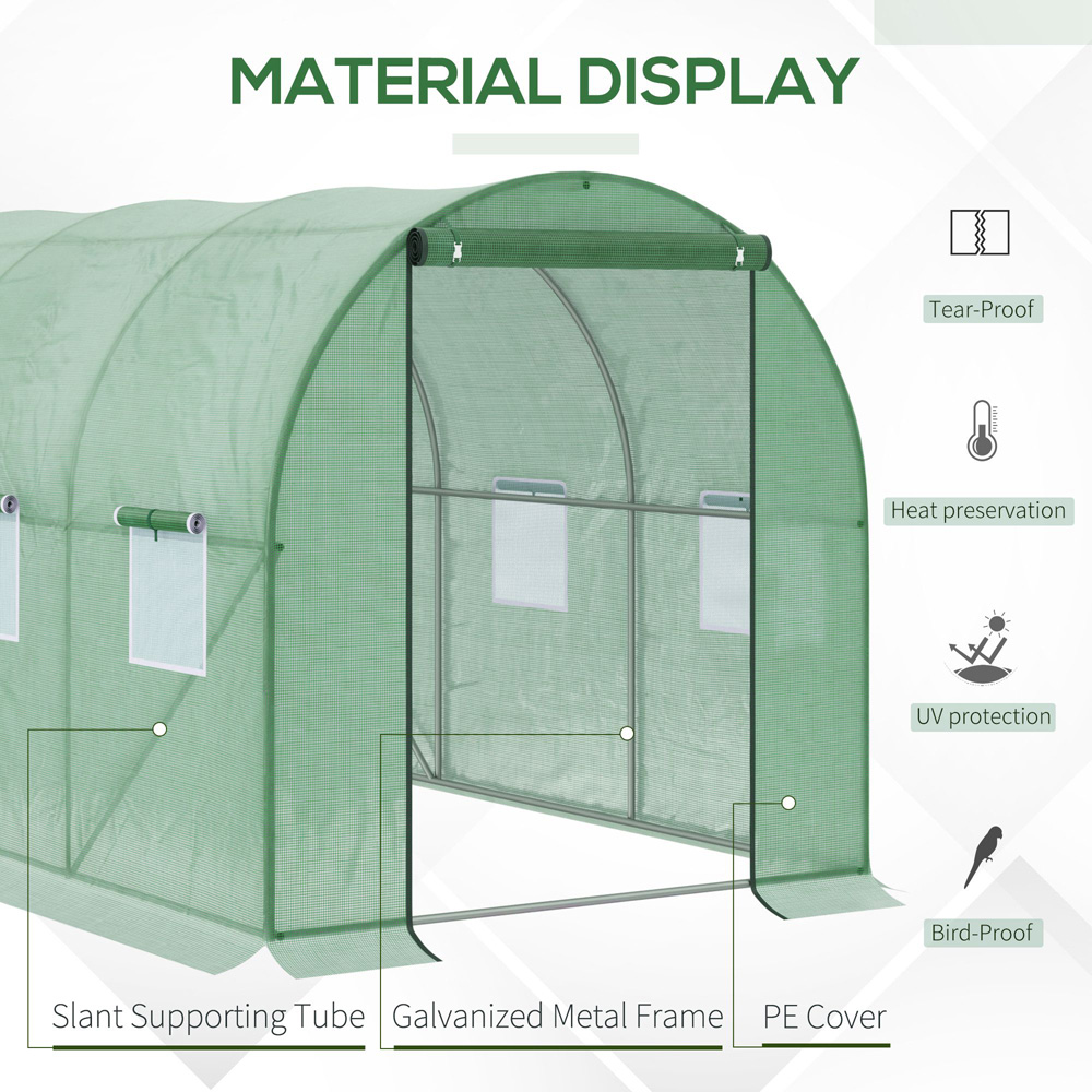Outsunny Green Steel 9 x 6ft Walk In Greenhouse Image 5