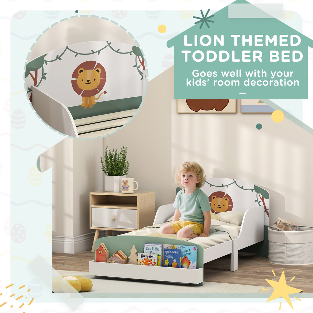 AIYAPLAY Lion Themed Green Kids Storage Bed Frame Image 5