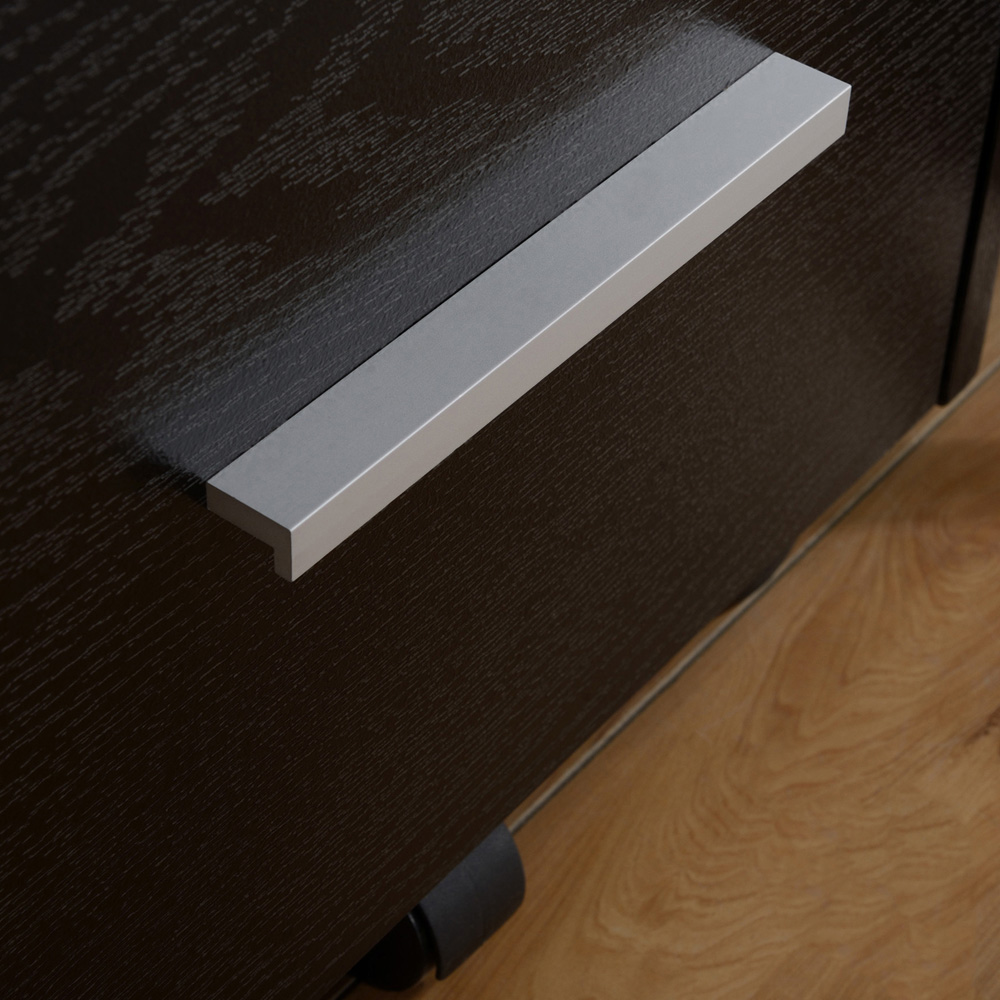 HOMCOM 3 Drawer Black Lockable Mobile Filing Cabinet Image 4