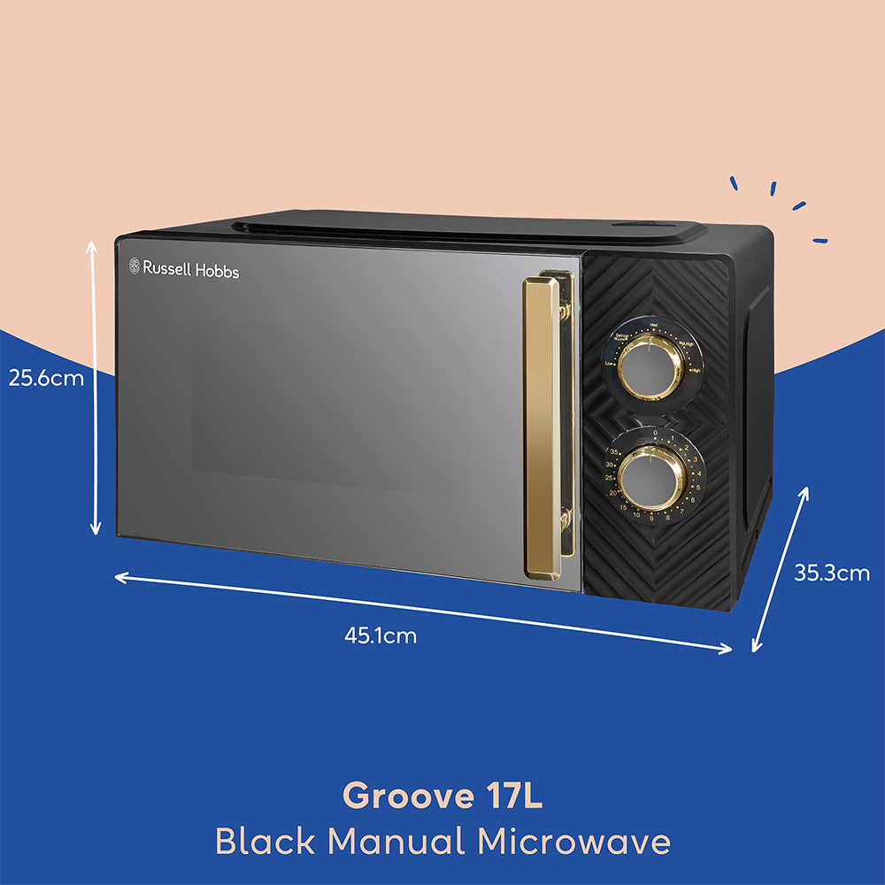 Russell Hobbs RHMM723B Black 17L Manual Groove Microwave 700W Image 9