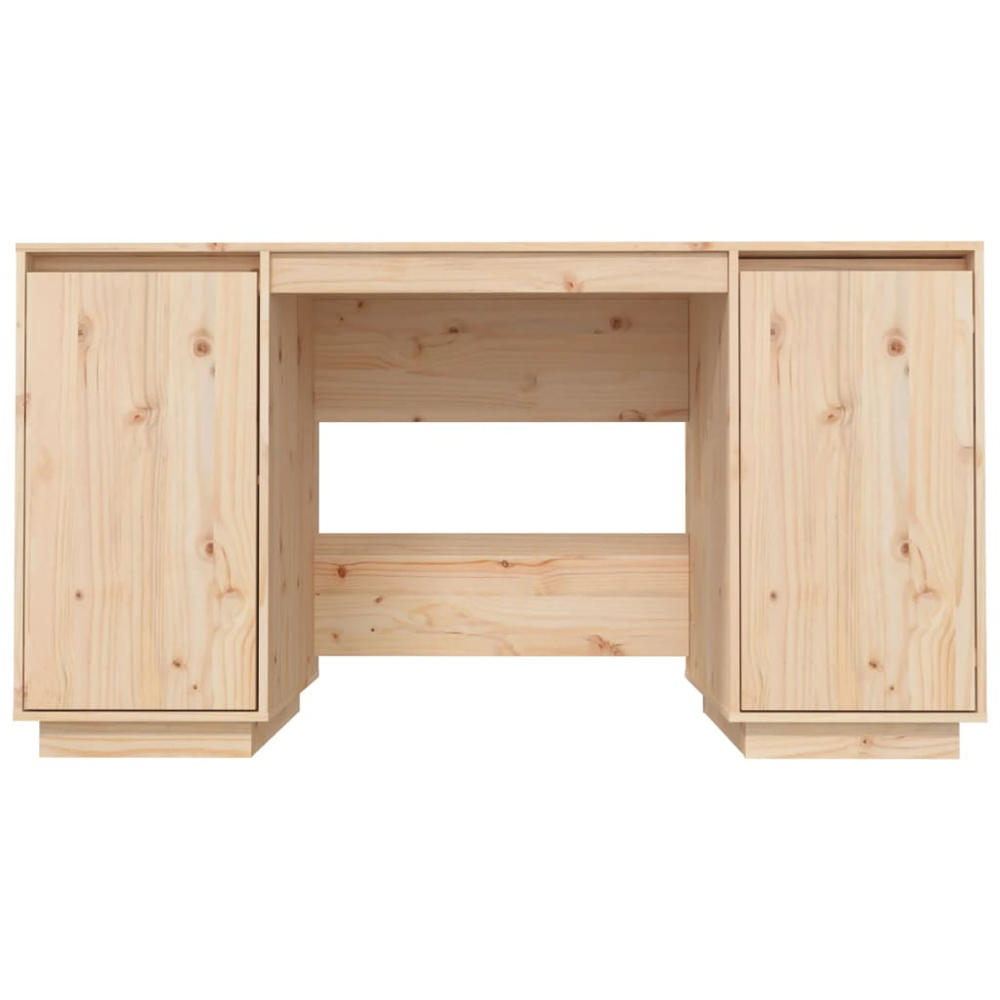 vidaXL Modern Pine Wood Desk White Image 5