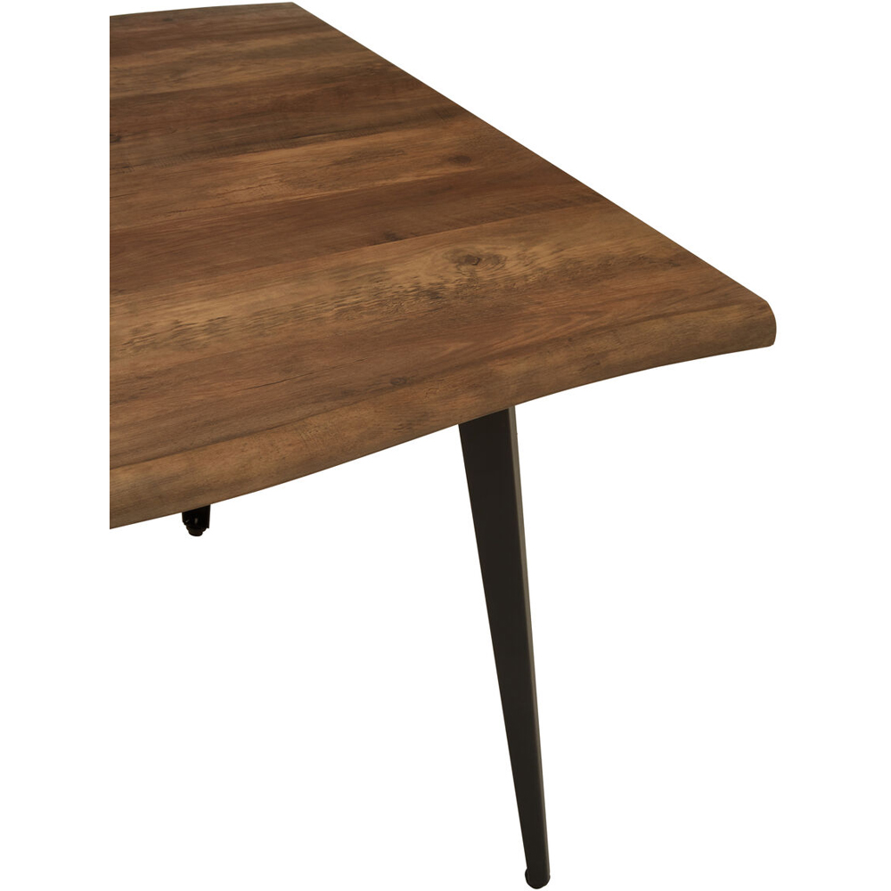 Premier Housewares 6 Seater Oak and Black Dining Table Image 3