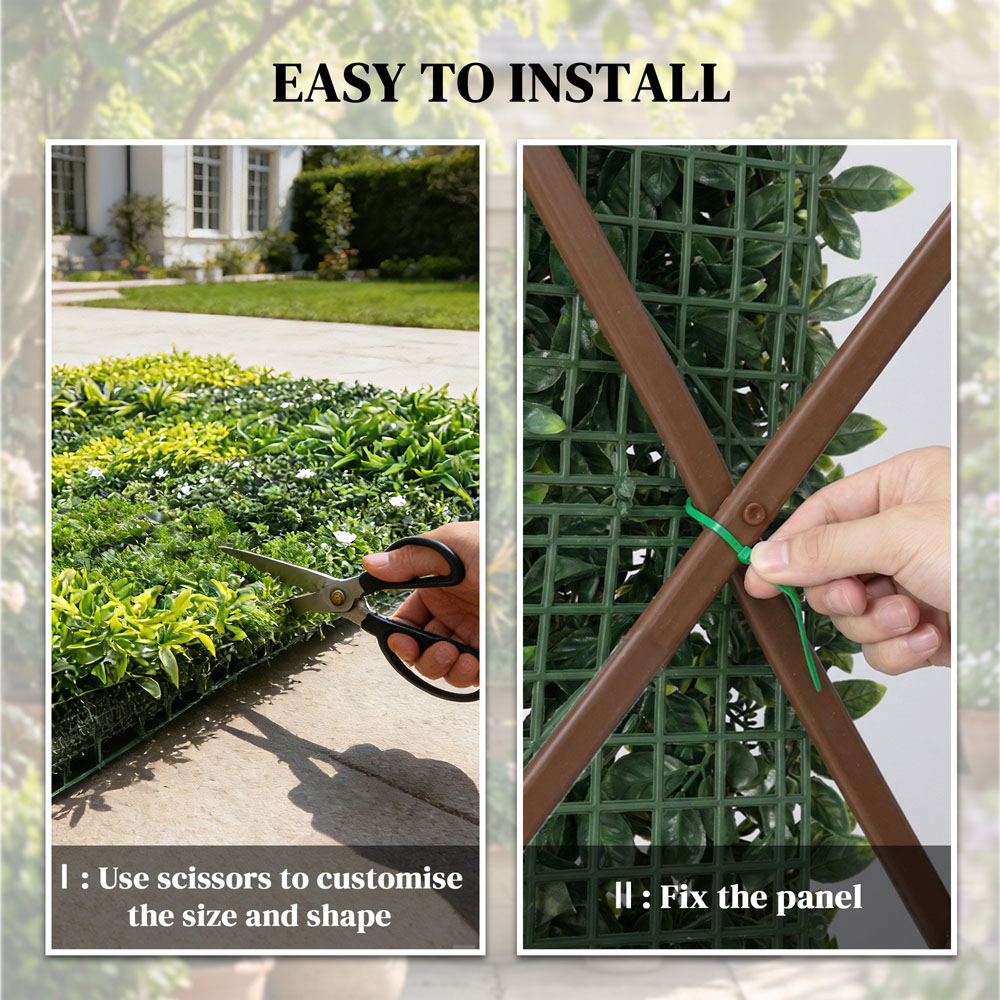 Outsunny Green Mixed Artificial Grass Backdrop Wall Panel 100 x 100cm Image 5