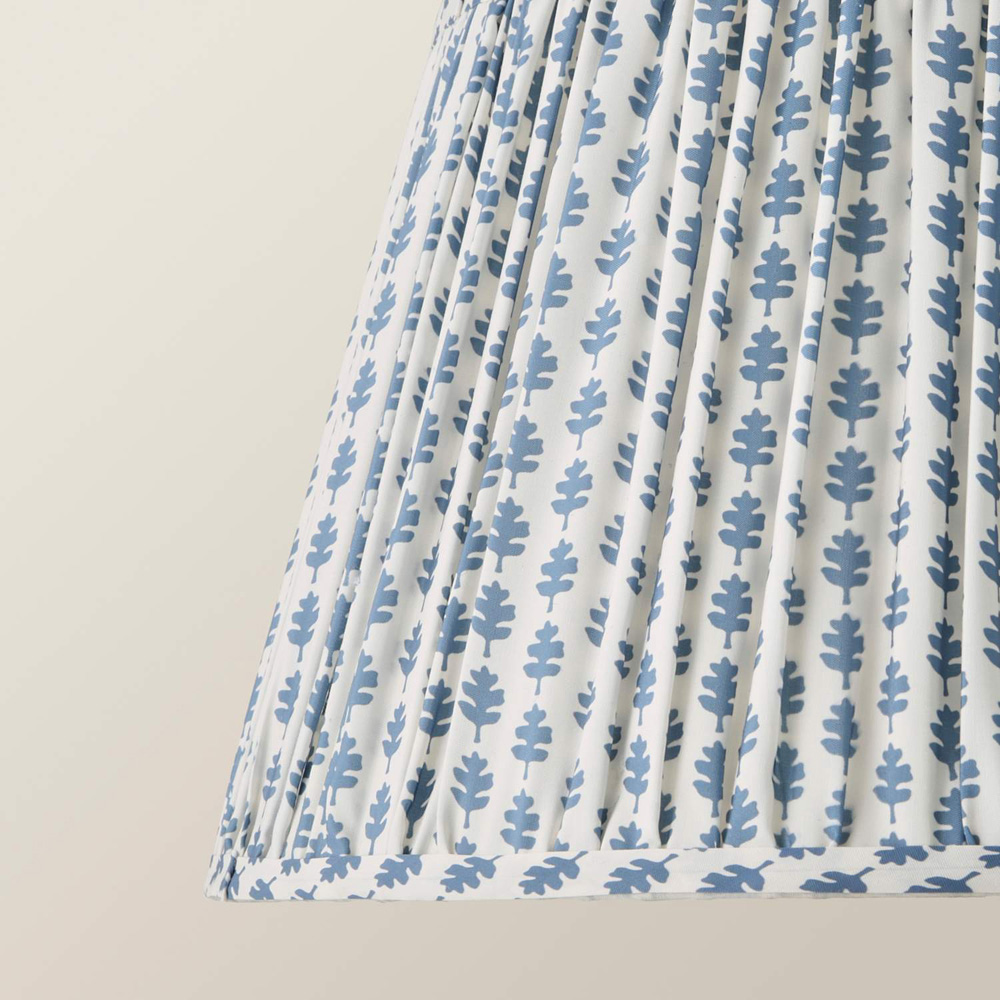 ValueLights Grange Blue Floral Pleated Large Pendant Shade Image 4