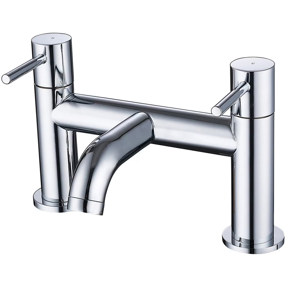 Nes Home Alice Chrome Dual Lever Bath Filler Tap Image 1