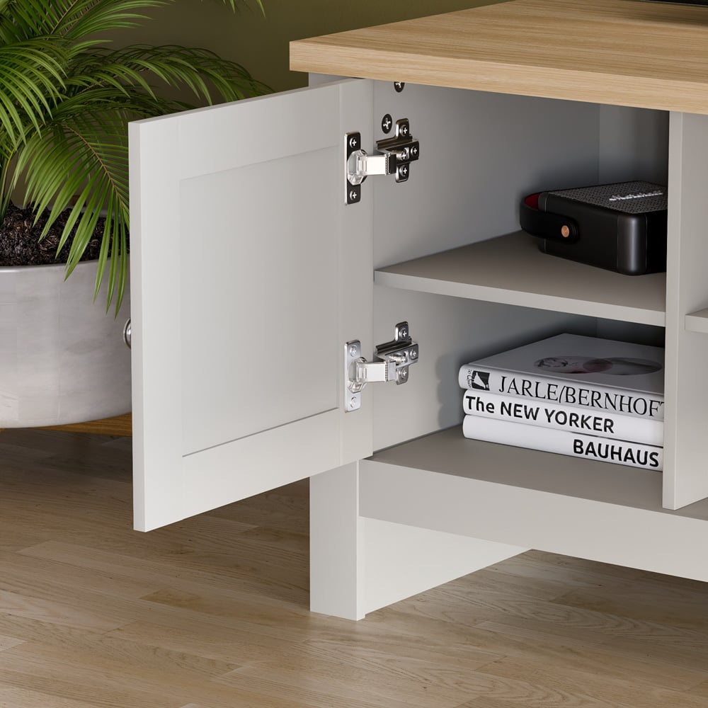 Vida Designs Arlington Single Door 2 Shelf Grey TV Unit Image 4