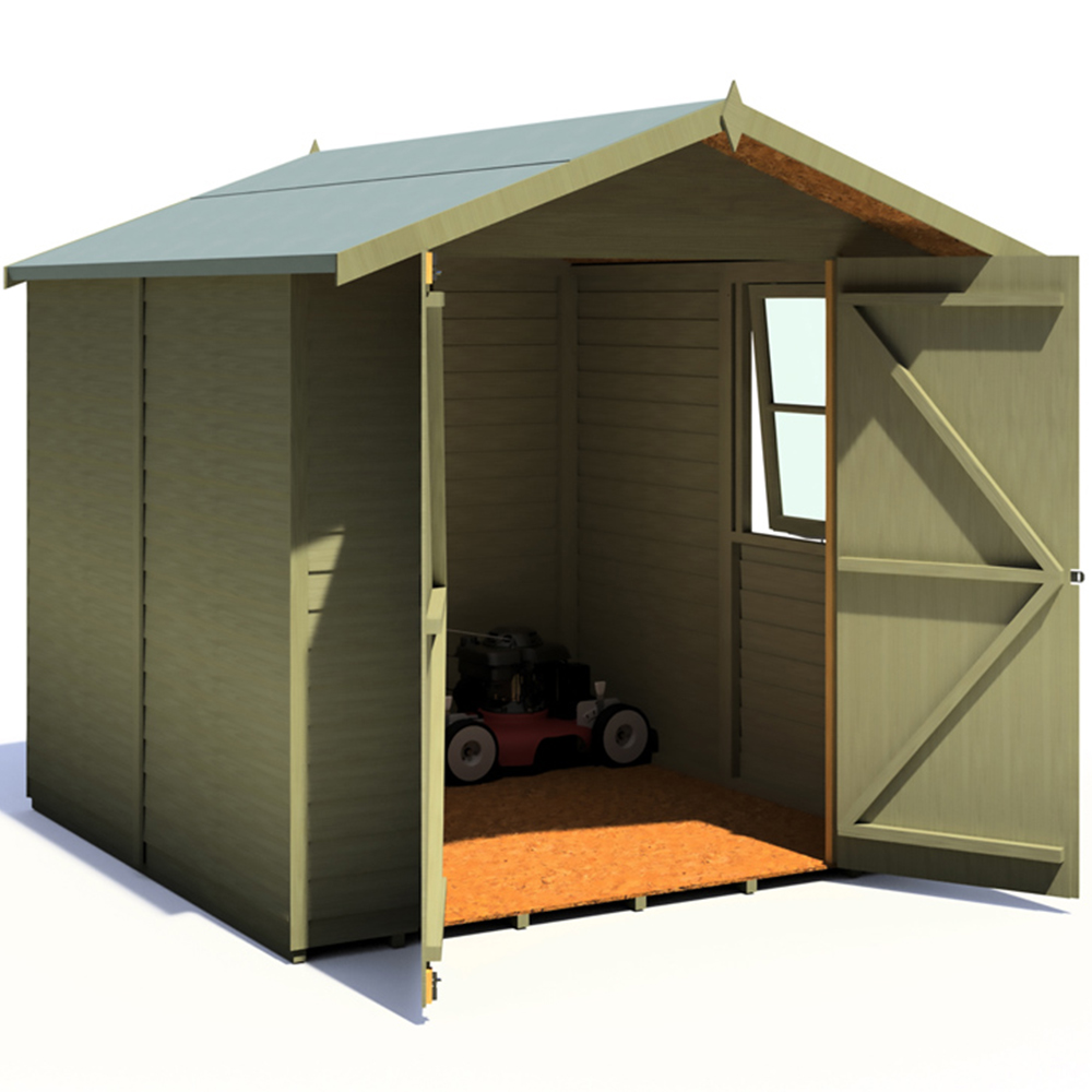 Shire 7 x 7ft Pressure Treated Overlap Apex Garden Shed Image 3