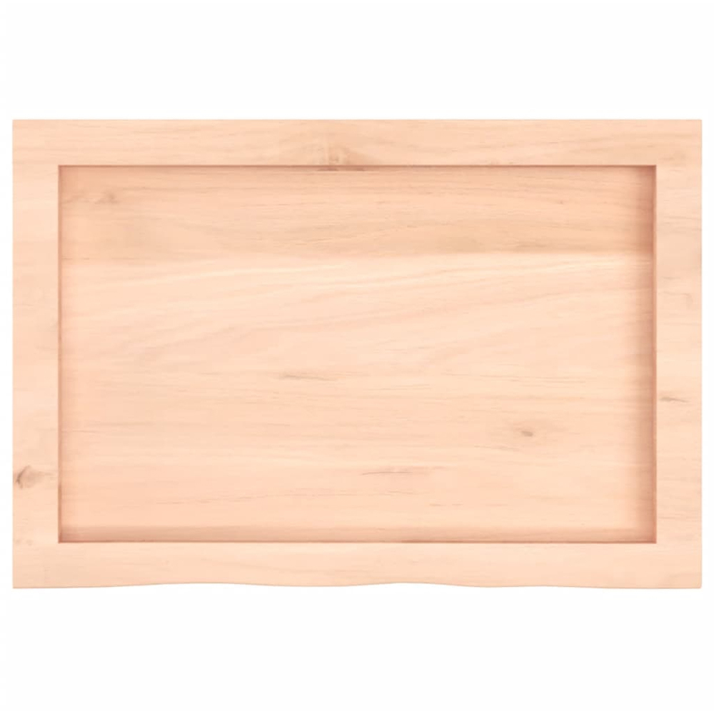 vidaXL 60 x 40 x 4cm Untreated Solid Wood Oak Wall Shelf Image 4