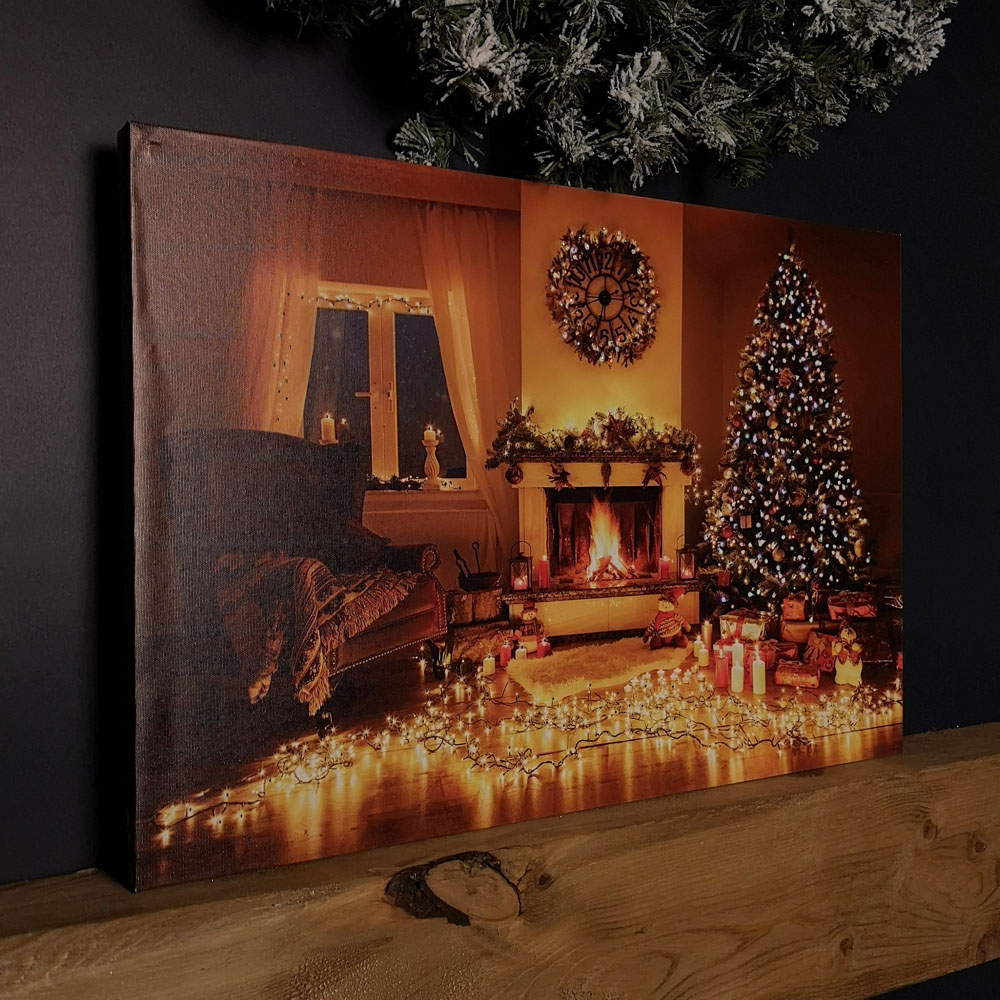 Samuel Alexander Multicolour LED Christmas Tree Light Up Wall Art 40 x 60cm Image 2