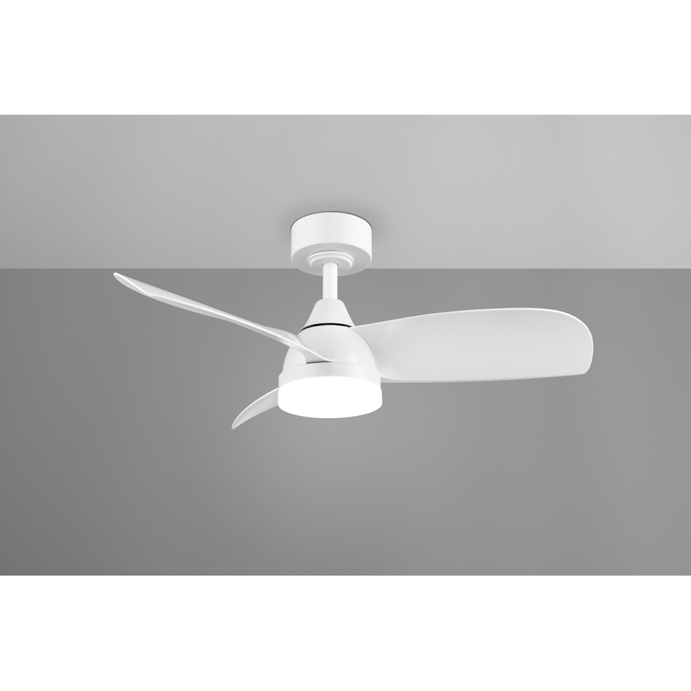 TRIO Helsinki Matt White Ceiling Fan with Integrated LED Light Image 4