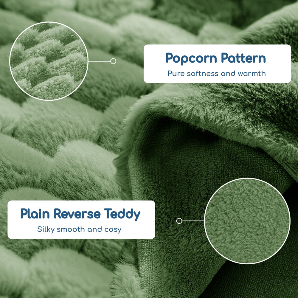 Velosso Double Olive Chunky Popcorn Duvet Set Image 3