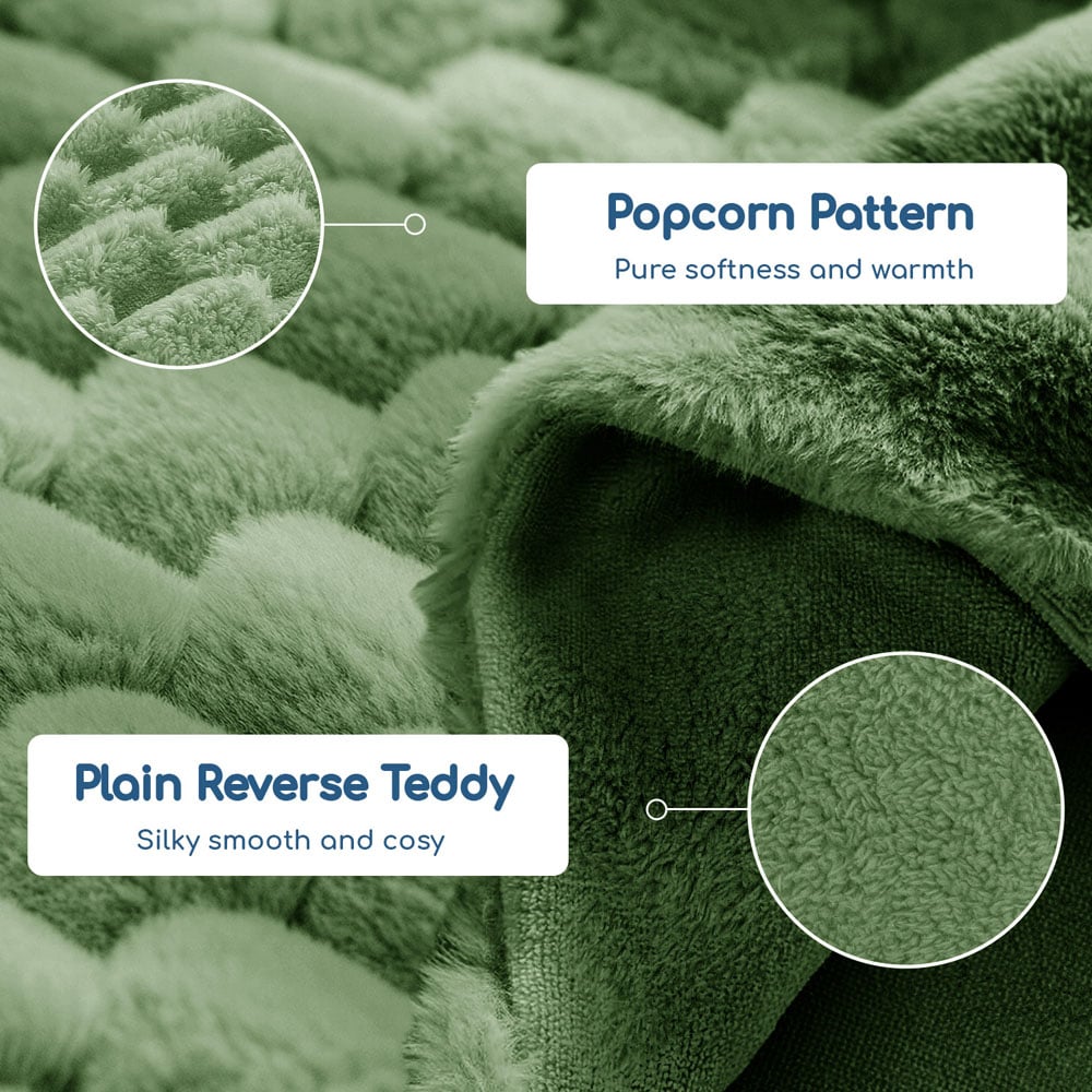 Velosso Single Olive Chunky Popcorn Duvet Set Image 3