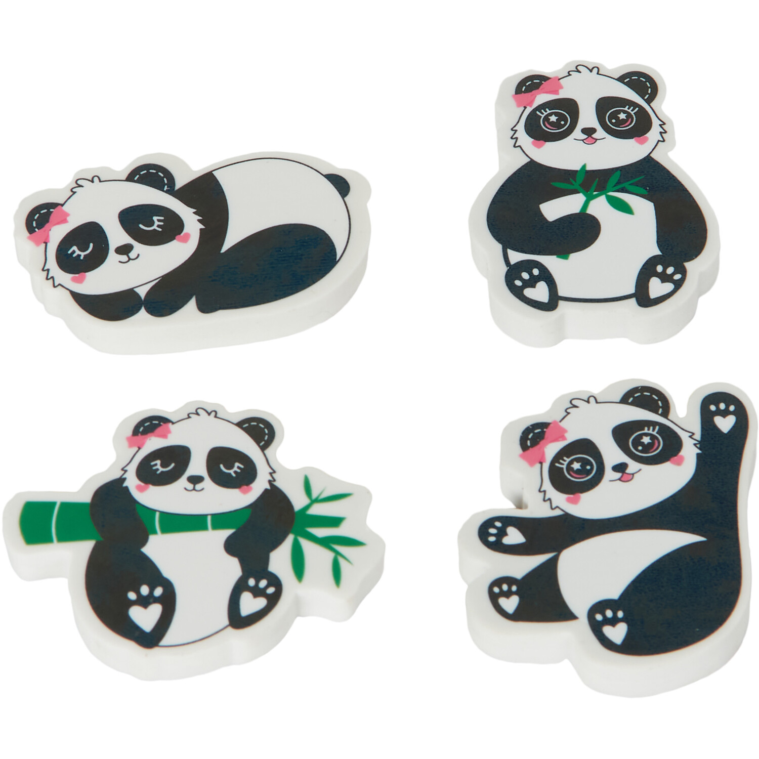 Pack of 4 Panda Eraser Set Image 3
