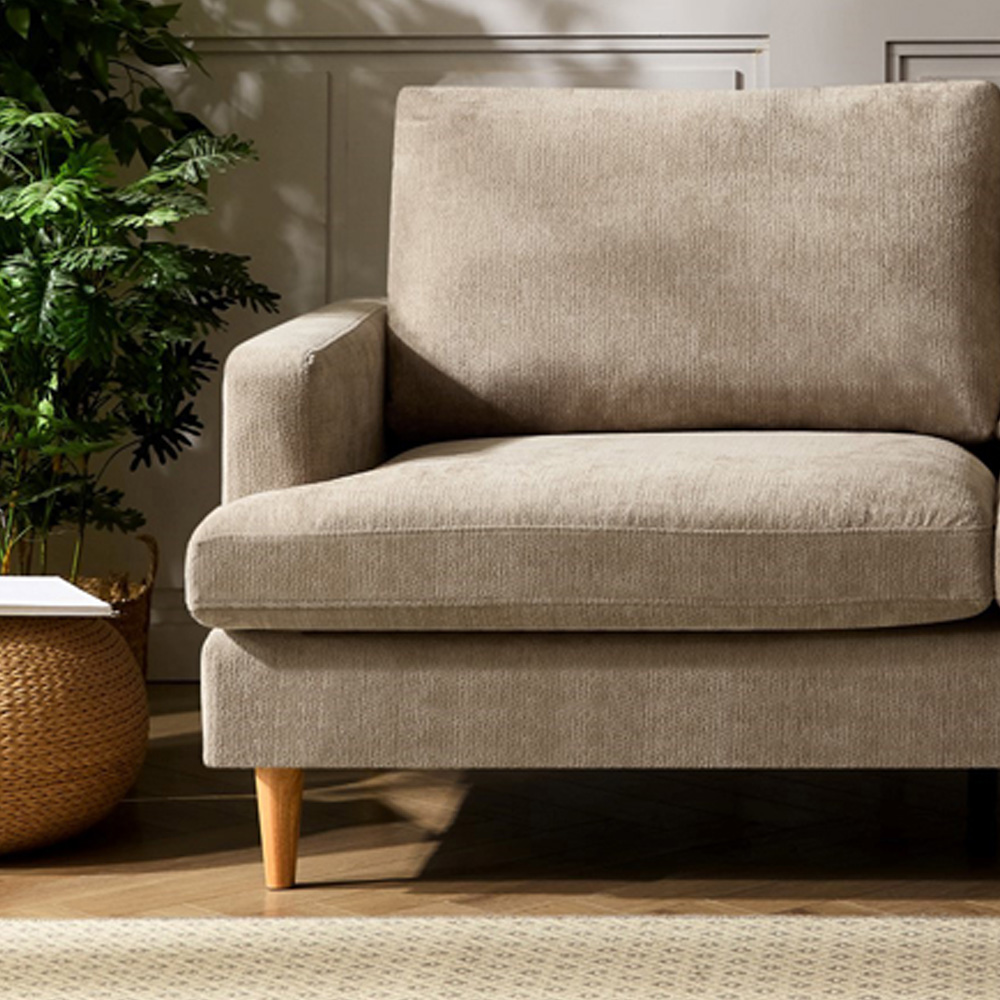 Artemis Home Newsome 3 Seater Light Brown Fabric Sofa Image 2