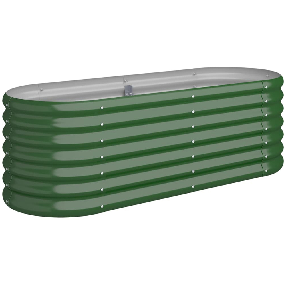 vidaXL Green Galvanised Steel Raised Garden Bed 36 x 114 x 114cm Image 1