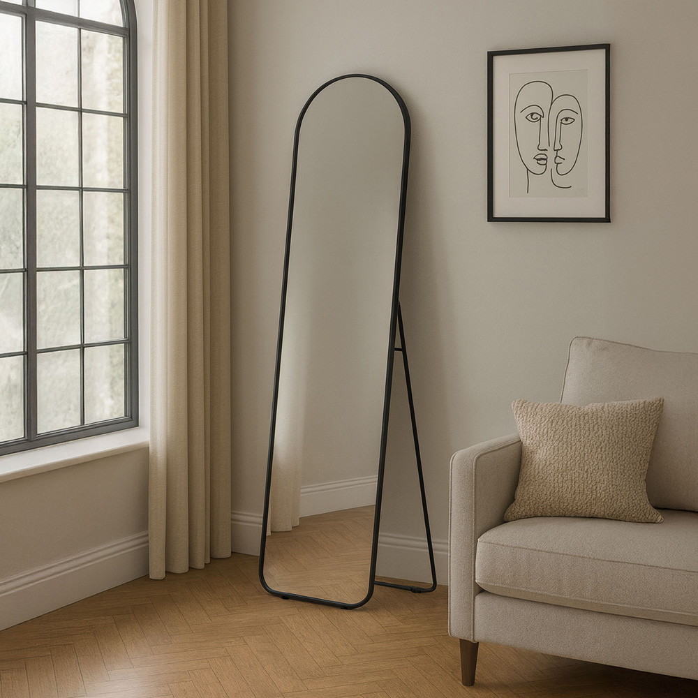 Neo Black Metal Frame Full Length Mirror 40 x 150cm Image 4