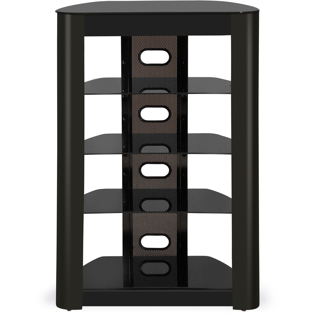 Centurion Supports Zinnia 5 Shelf Black Glass with Gloss Facia Flat Screen Image 5
