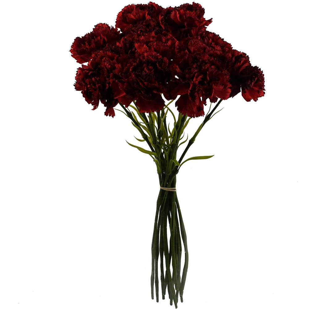 Leaf Red Carnation Single Stem Artificial Flower 50cm 12 Pack Image 1
