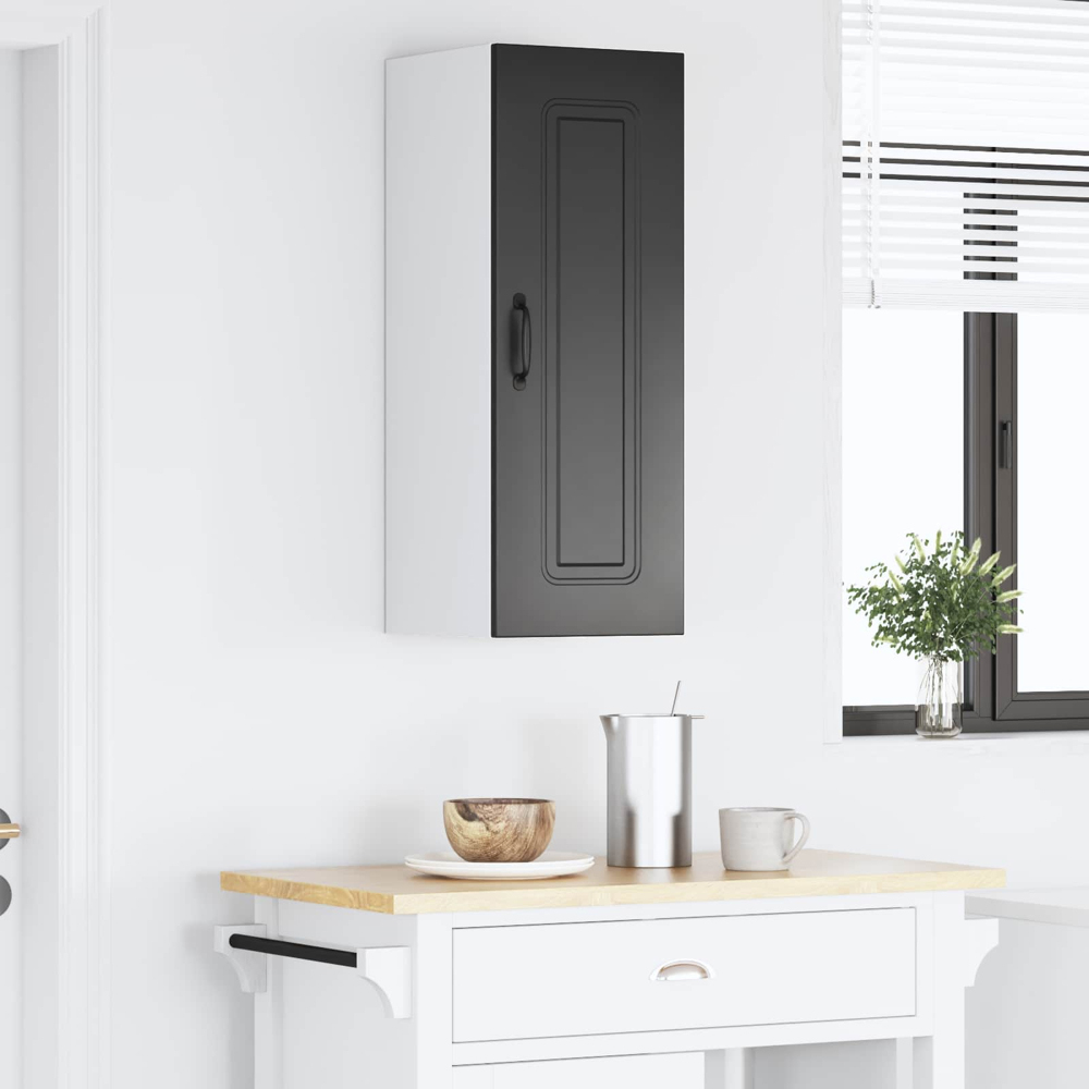 vidaXL Kalmar Single Door Black Wall Kitchen Cabinet Image 9