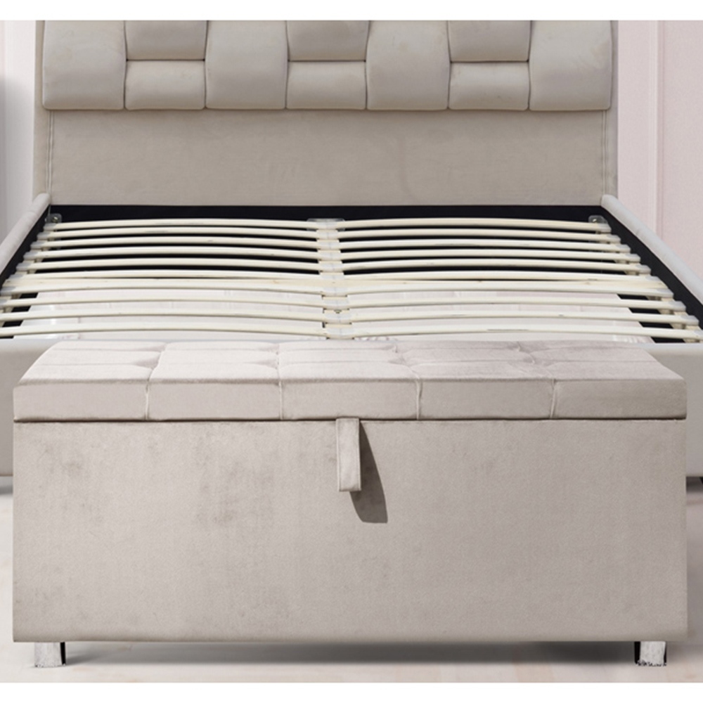 Brooklyn Cream Plush Velvet 4 Piece Bedroom Furniture Set Image 2