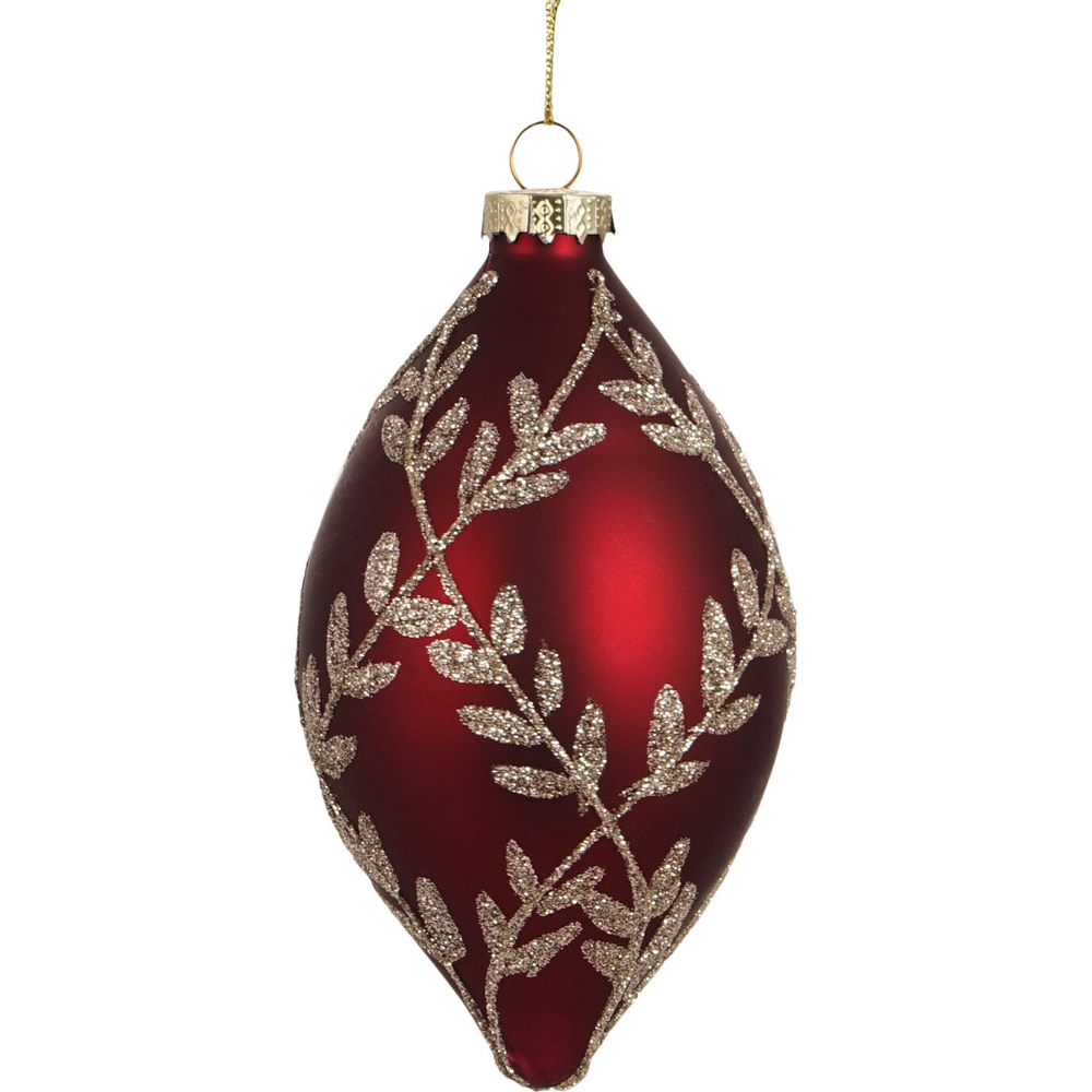 Burgundy Glitter Leaf Droplet - Burgundy Image