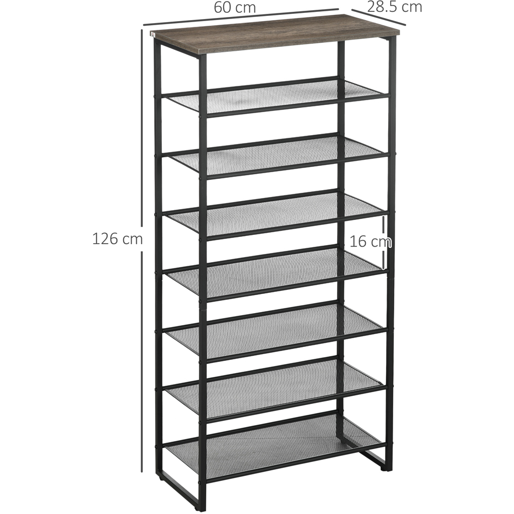 Portland 8 Tier Black and Grey Shoe Rack Image 8