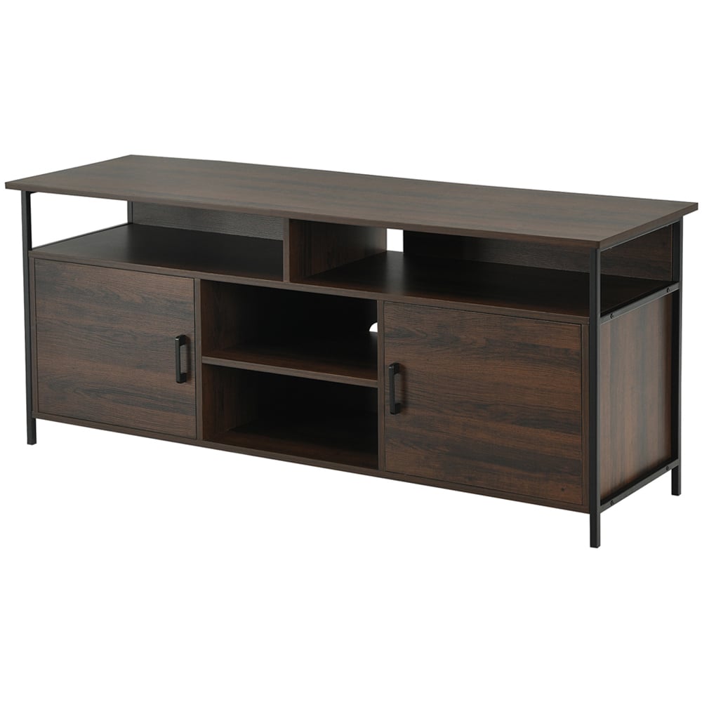 Costway 2 Door 4 Shelf Mid Century TV Unit Image 2