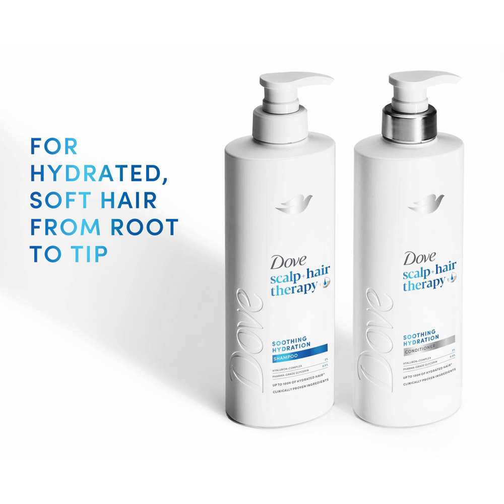 Dove Scalp+Hair Therapy Soothing Hydration Hyaluronic Acid Shampoo 400ml 6 Pack Image 4