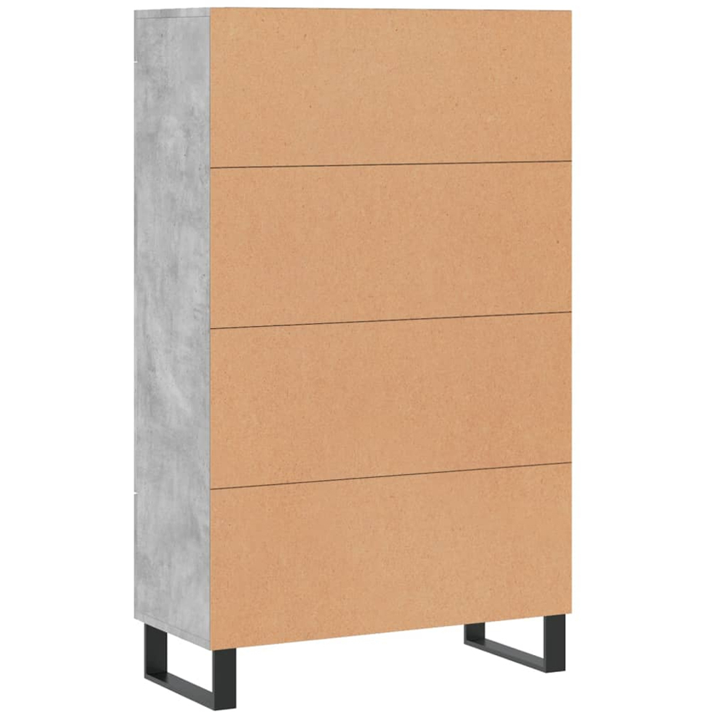 vidaXL 2 Glass Door Single Drawer Concrete Grey Highboard Image 7