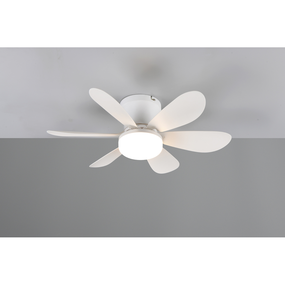 TRIO Lund Matt White Ceiling Fan with Integrated LED Light Image 2
