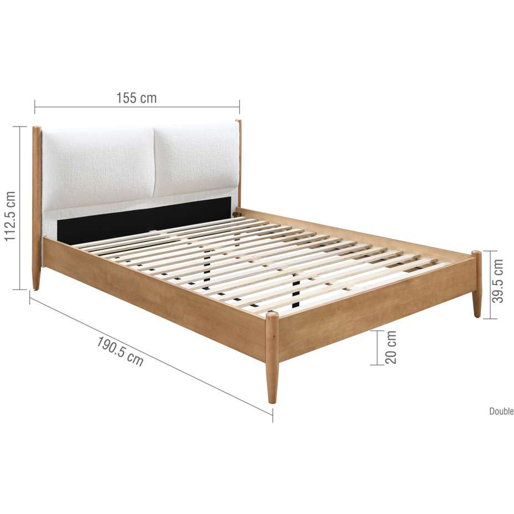 Birlea Marley Double Oak Effect Linen Bed Image 9