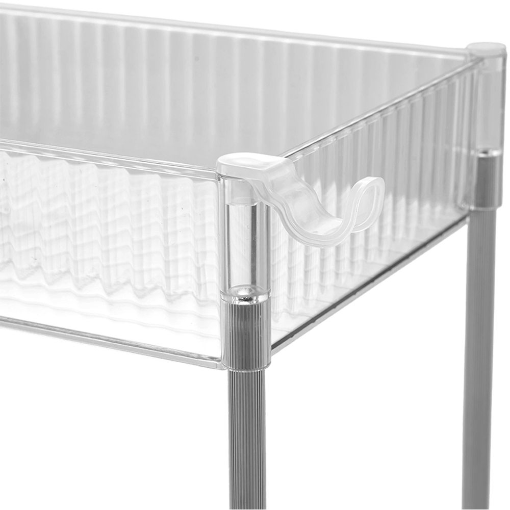 Living and Home 3-Tier Clear Storage Cart Image 6