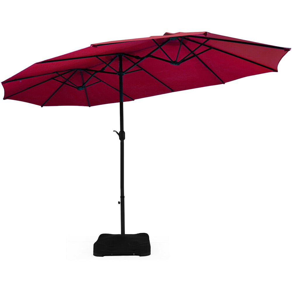 Costway Wine Patio Double Sided Parasol 4.6m Image 1