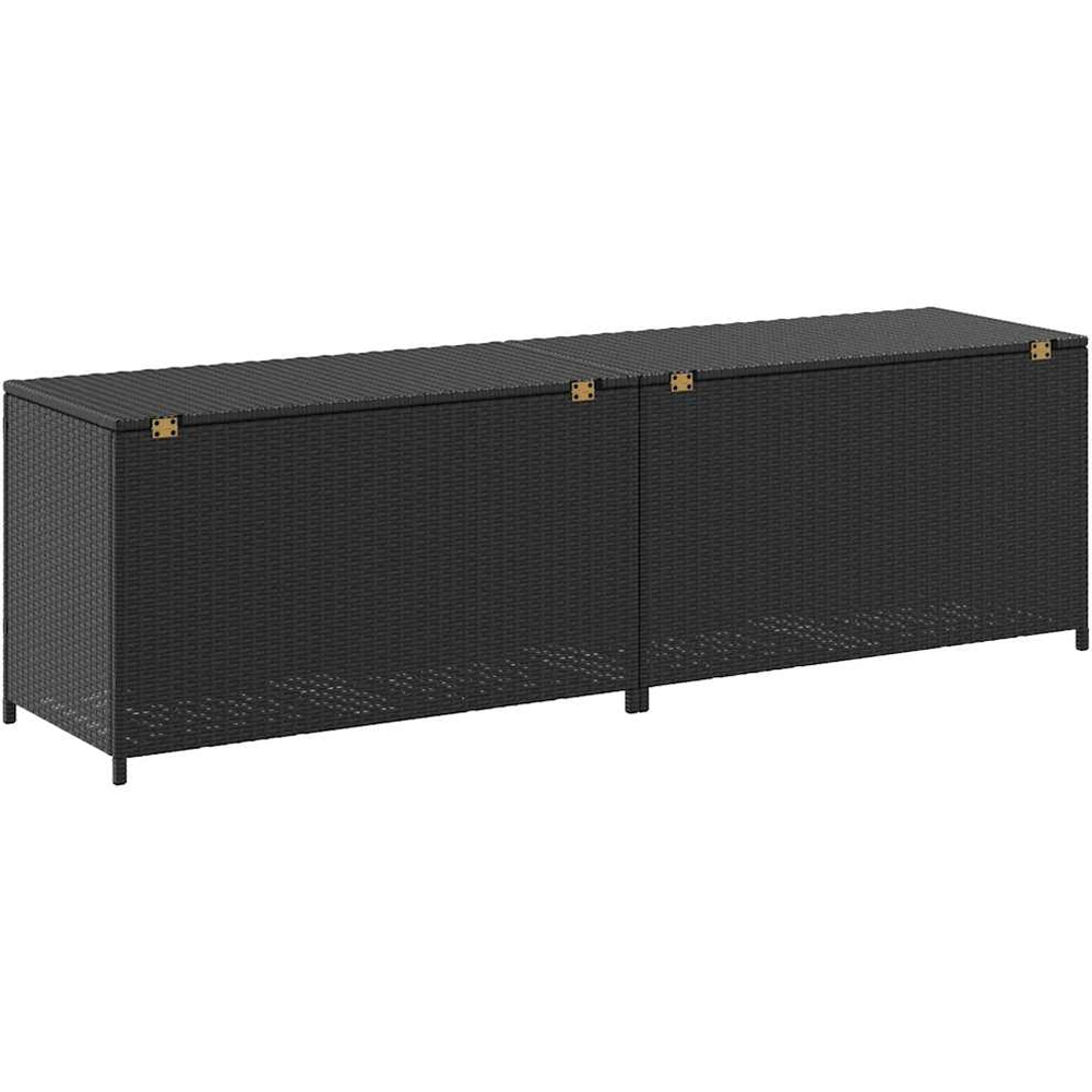 Walplus 200 x 50 x 60cm Black Poly Rattan Garden Storage Box Image 6