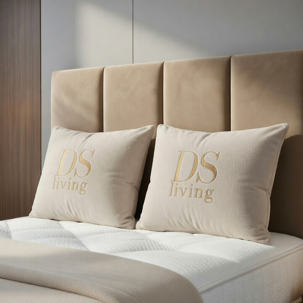 DS Living Harmony King Size Coffee Plush Velvet Ottoman Bed Image 3