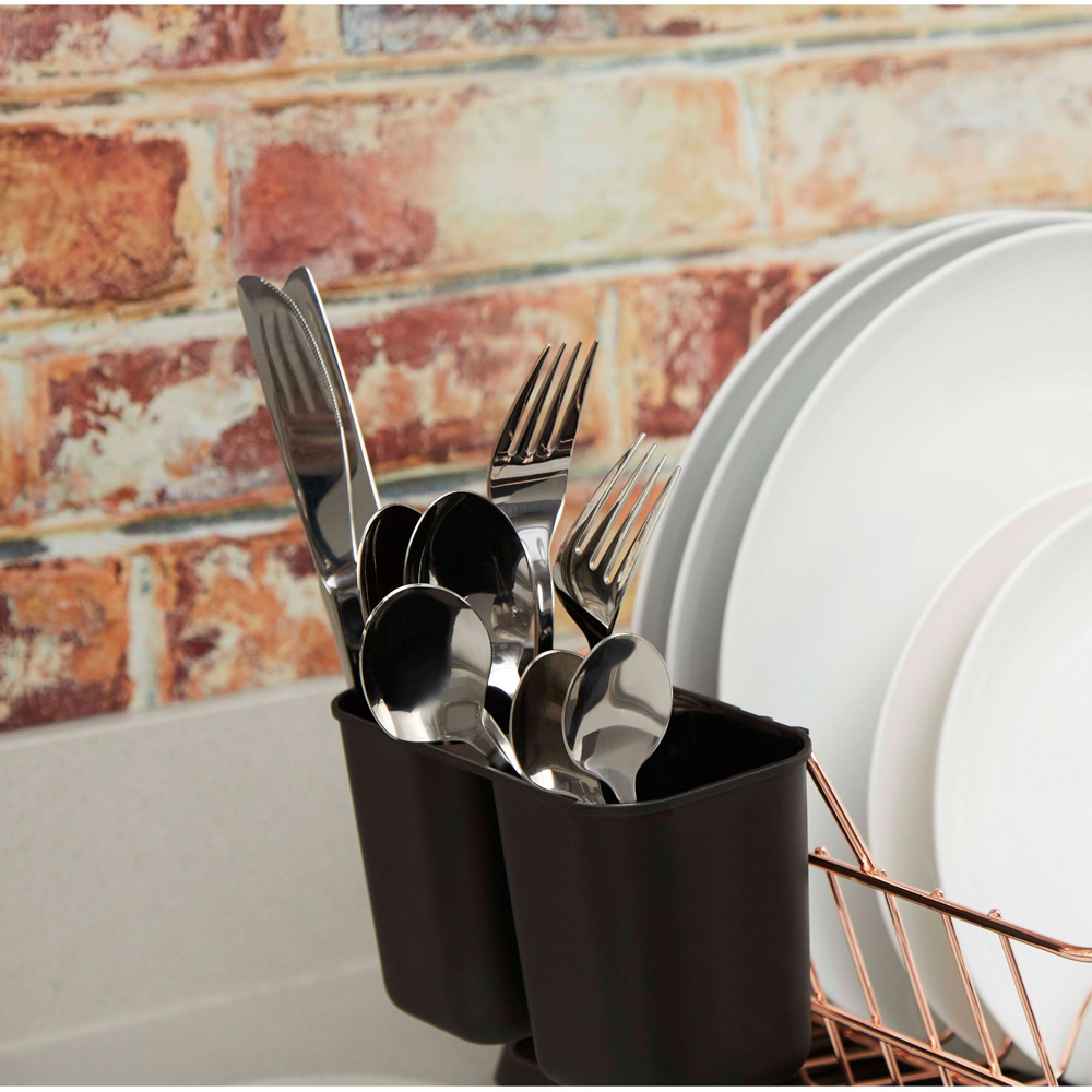 Tower Essentials Rose Gold and Black Dish Rack With Tray Image 5