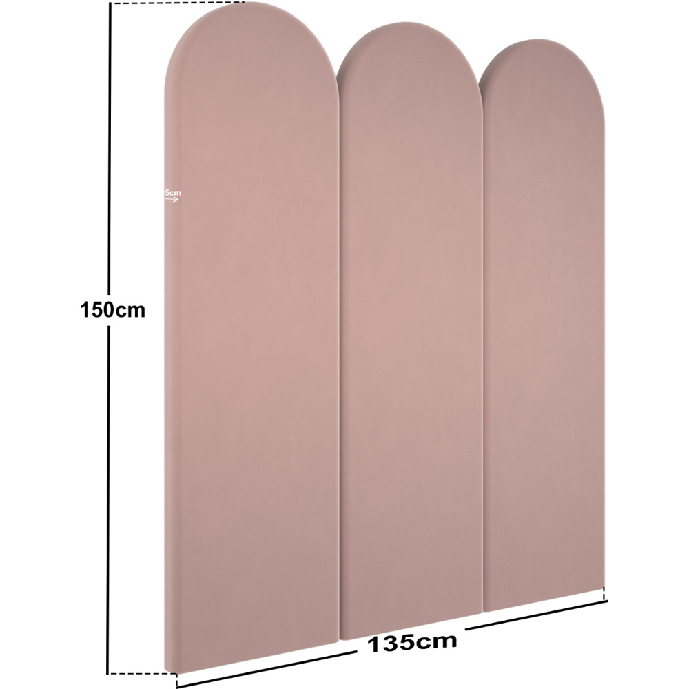 Solace+Co Cirrus Pink Velvet Headboard Panel 3 Pack Image 5