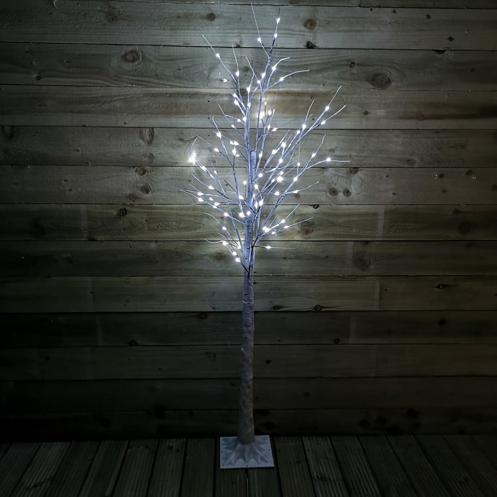 Samuel Alexander Ice White LED Indoor Outdoor Christmas Birch Tree 6ft Image 6
