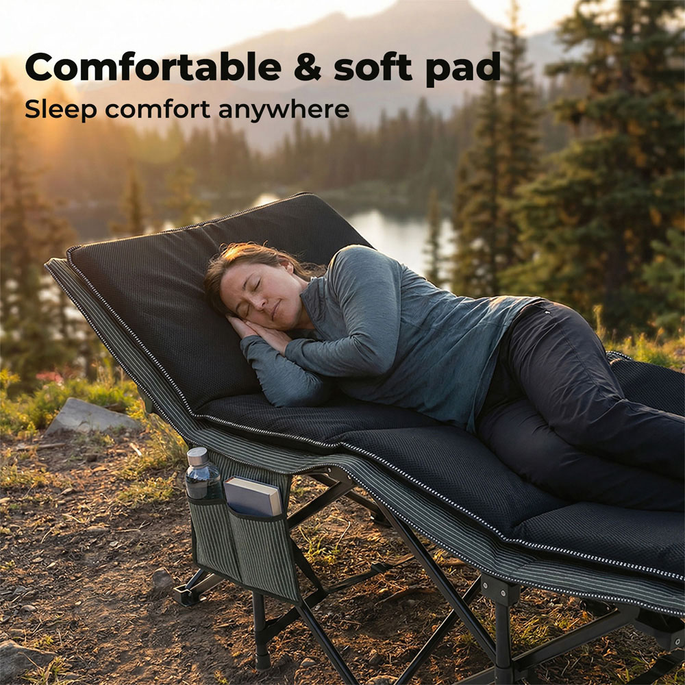 Levede Double Heavy Duty Foldable Camping Bed with Mattress Image 4