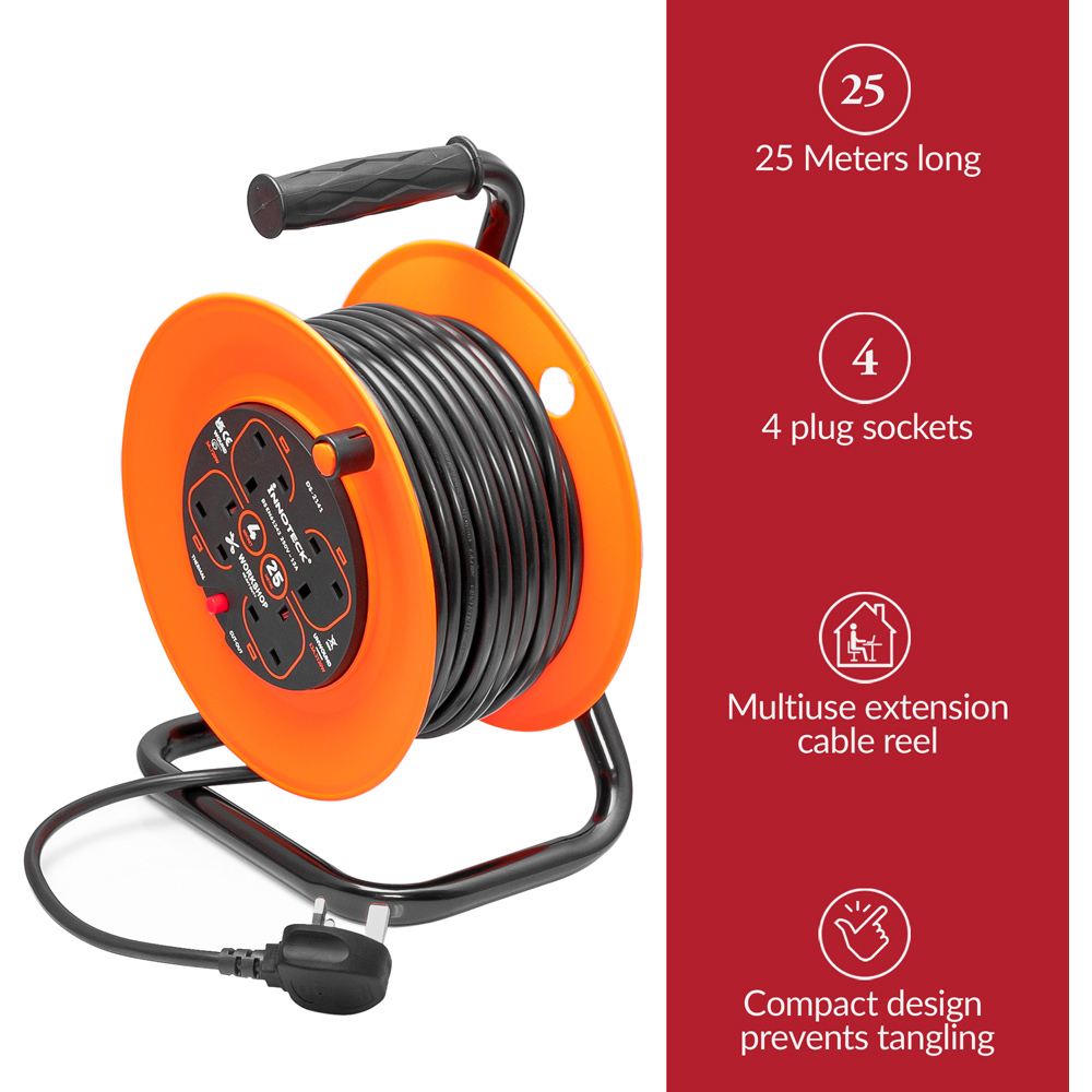 Innoteck 13A 4 Socket Cable Reel 25m Image 2