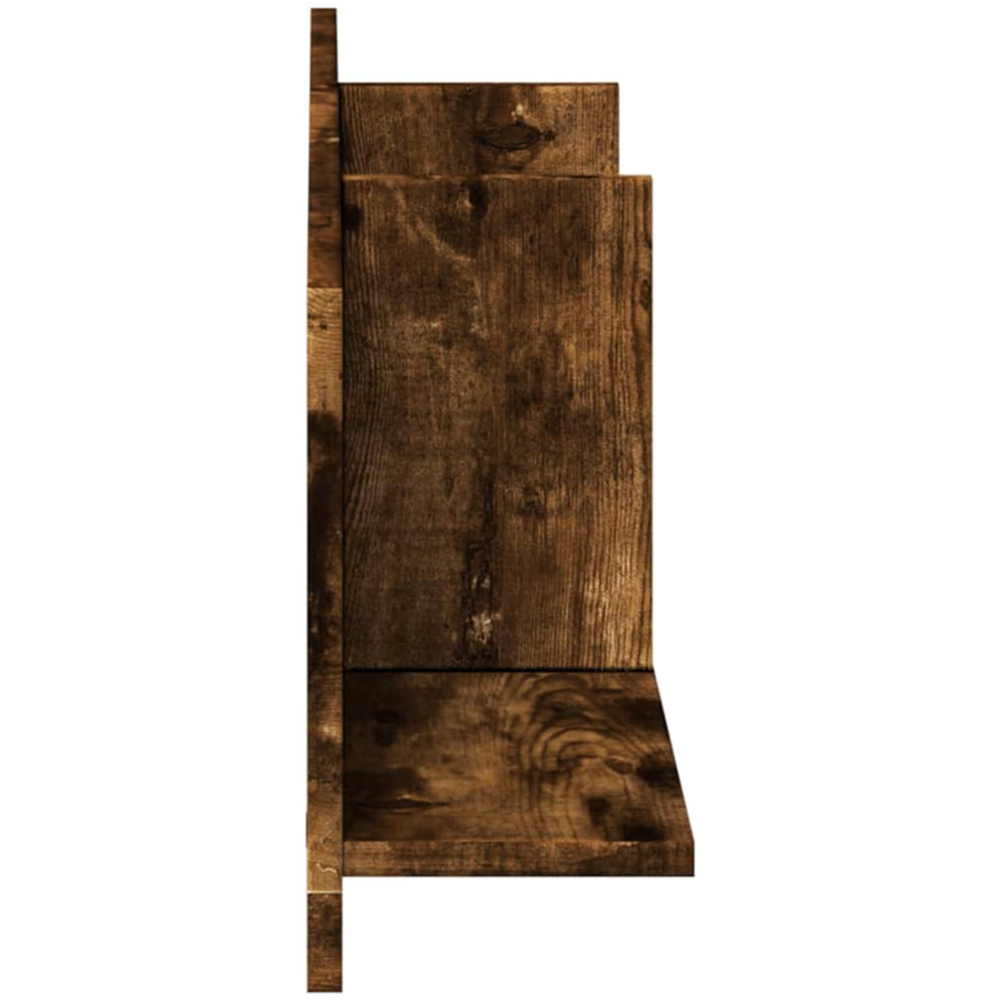 vidaXL 100 x 16.5 x 30cm Smoked Oak Wooden Wall Cabinet Image 4